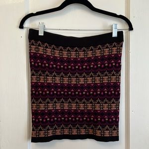 Pink and beige lightweight sweater mini skirt